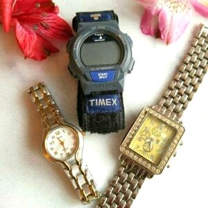 Lot of 3 watches for craft repair repurpose Timex New York and company